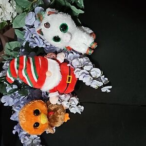 Ty  Holiday Plush Bundle! 2 Christmas and 1 Thanksgiving
